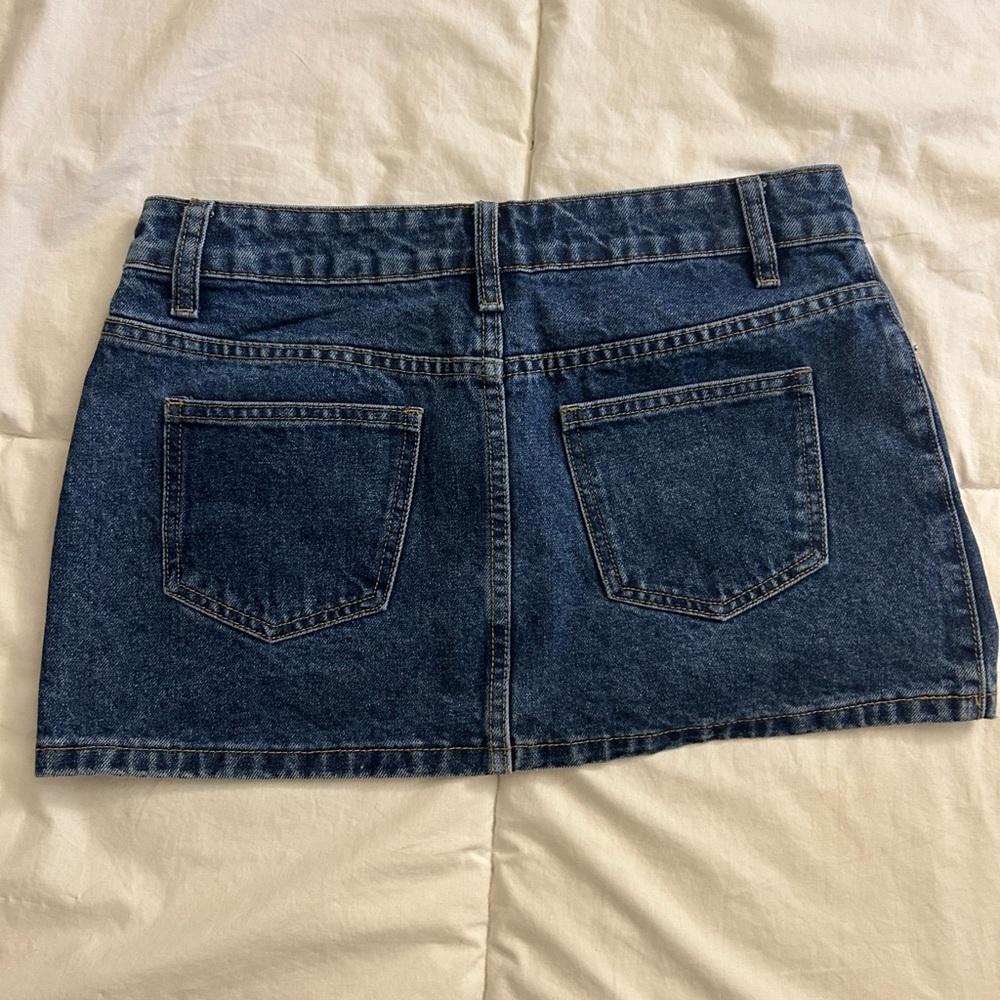 Edikted Dark Blue Denim Mini Skirt - Picture 3 of 3